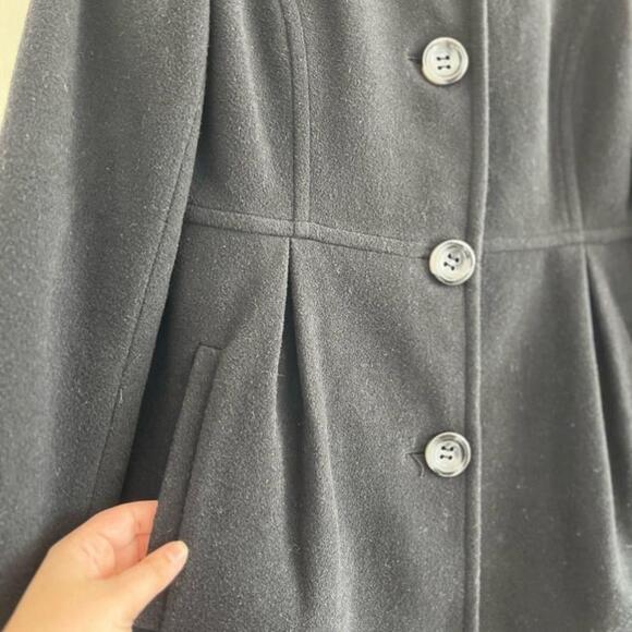 🚓 Jones New York Wool Blend Pea Coat 6 Black - Picture 8 of 14
